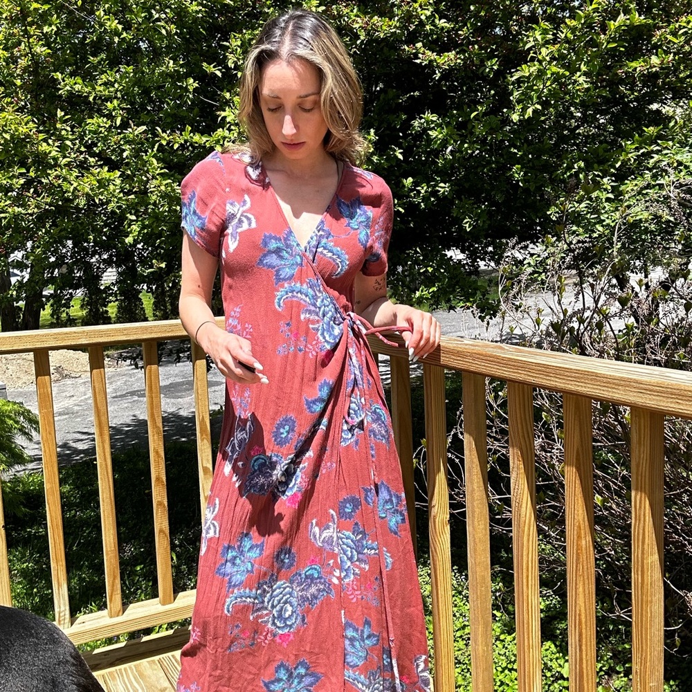 Billabong Wrap Midi Dress with Slit